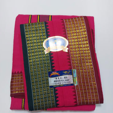 Krishna Jari Colour Cotton Vesti (8x4)