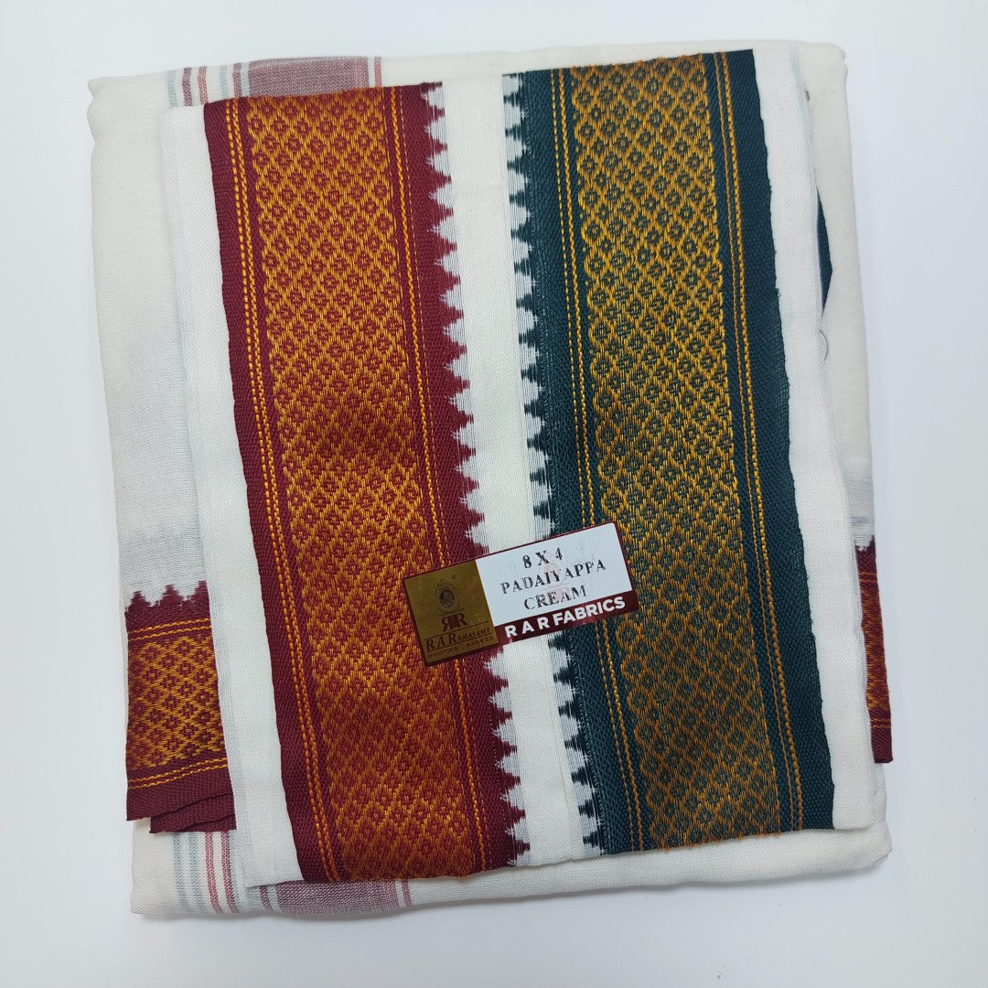 Padaiyappa Cream Colour Vesti (8x4)