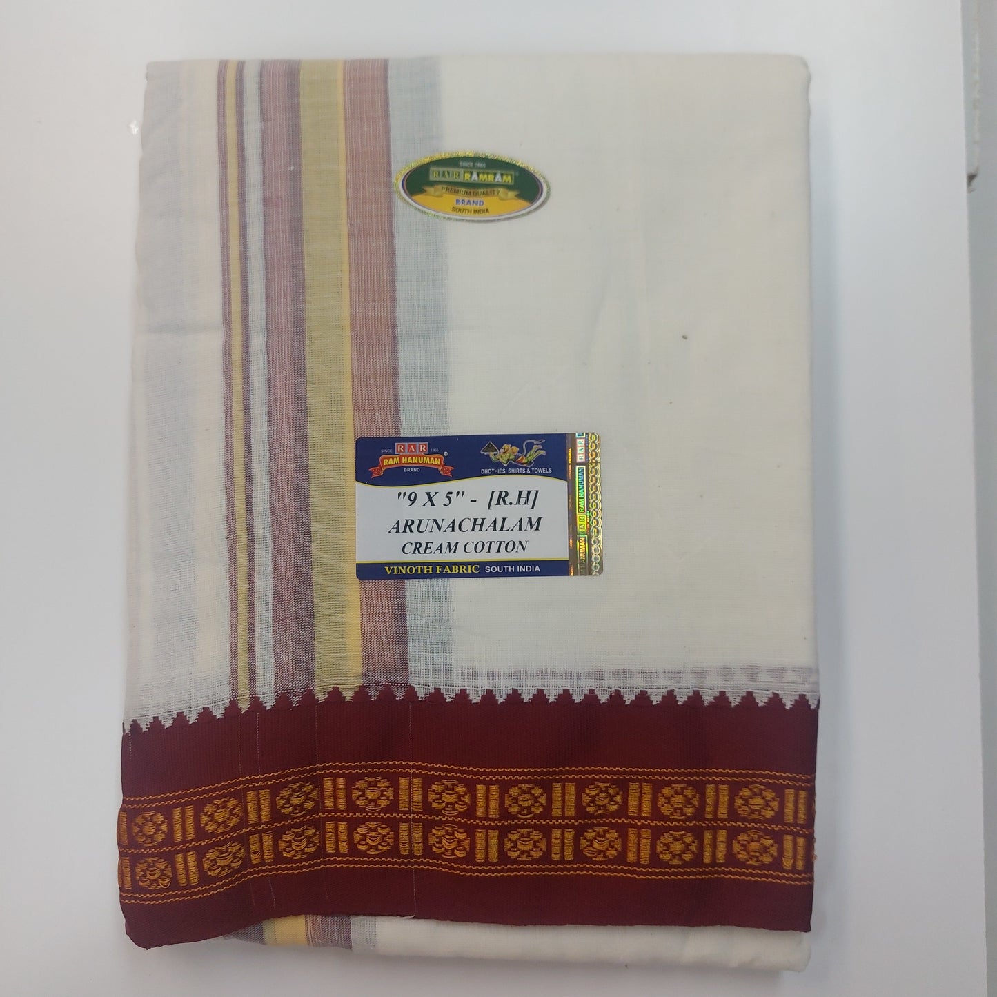 Arunachalam Cream Cotton Dhothy (9x5)