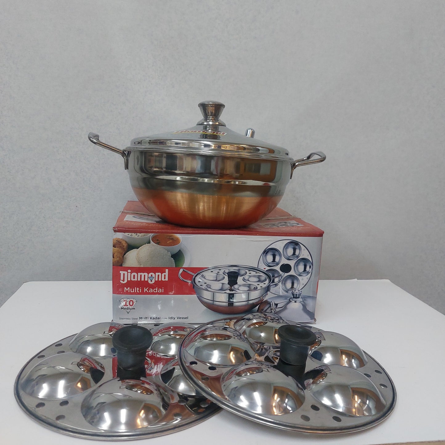Diamond Stainless Steel Multy Kadai Cum Idly Vessel