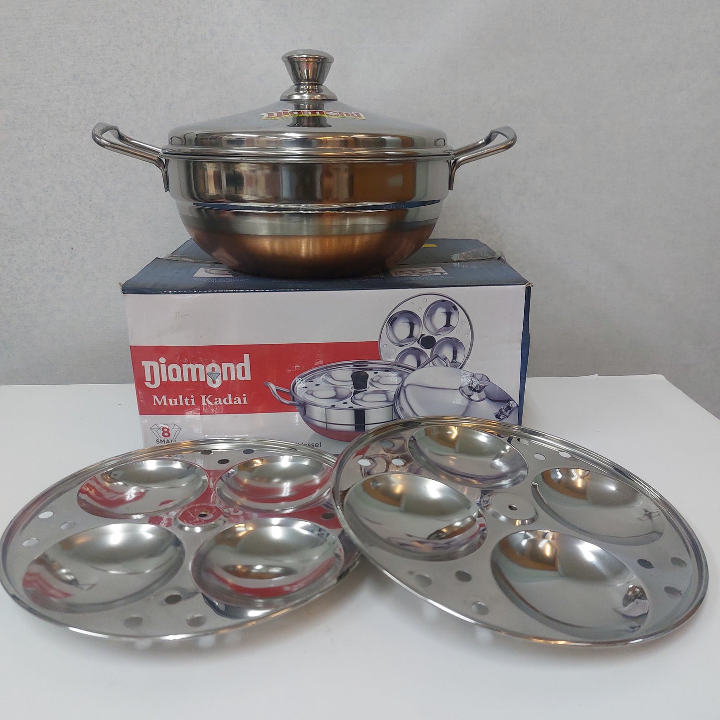 Diamond Stainless Steel Multy Kadai Cum Idly Vessel