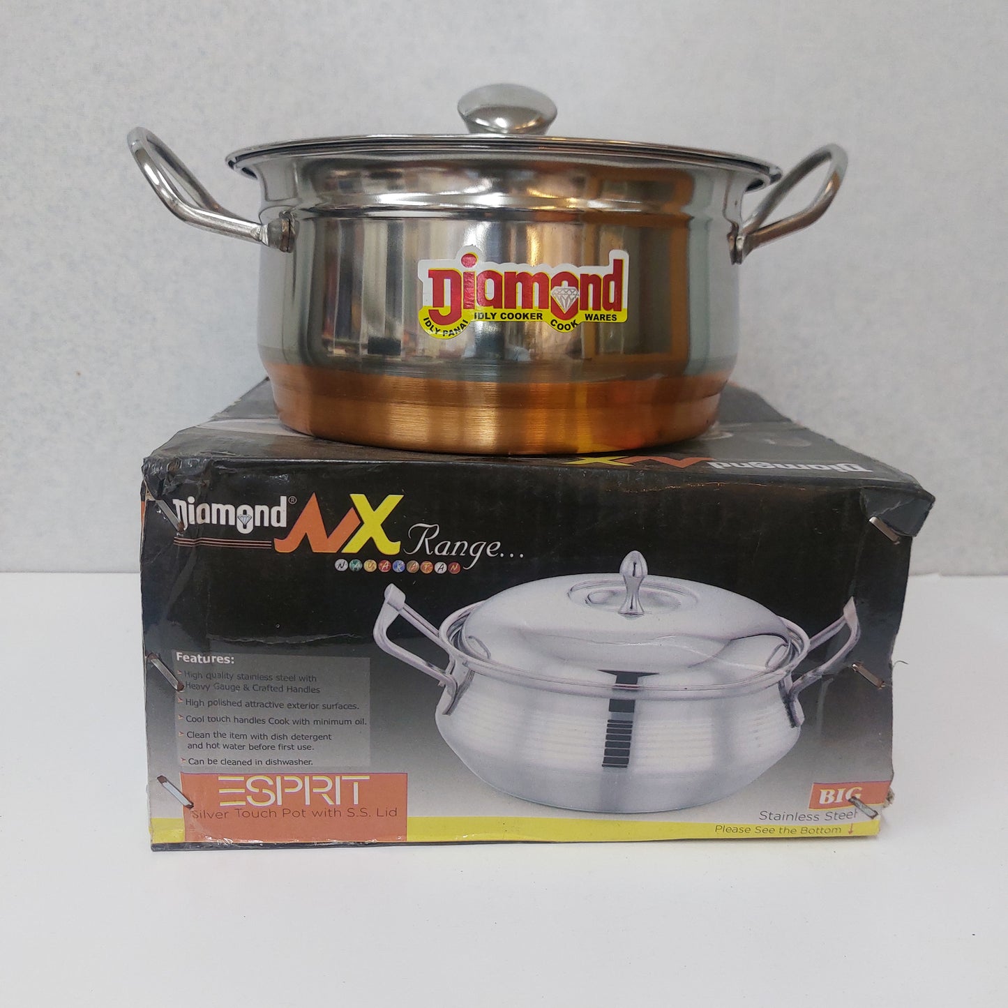 Diamond Statinless Steel Pot with Lid