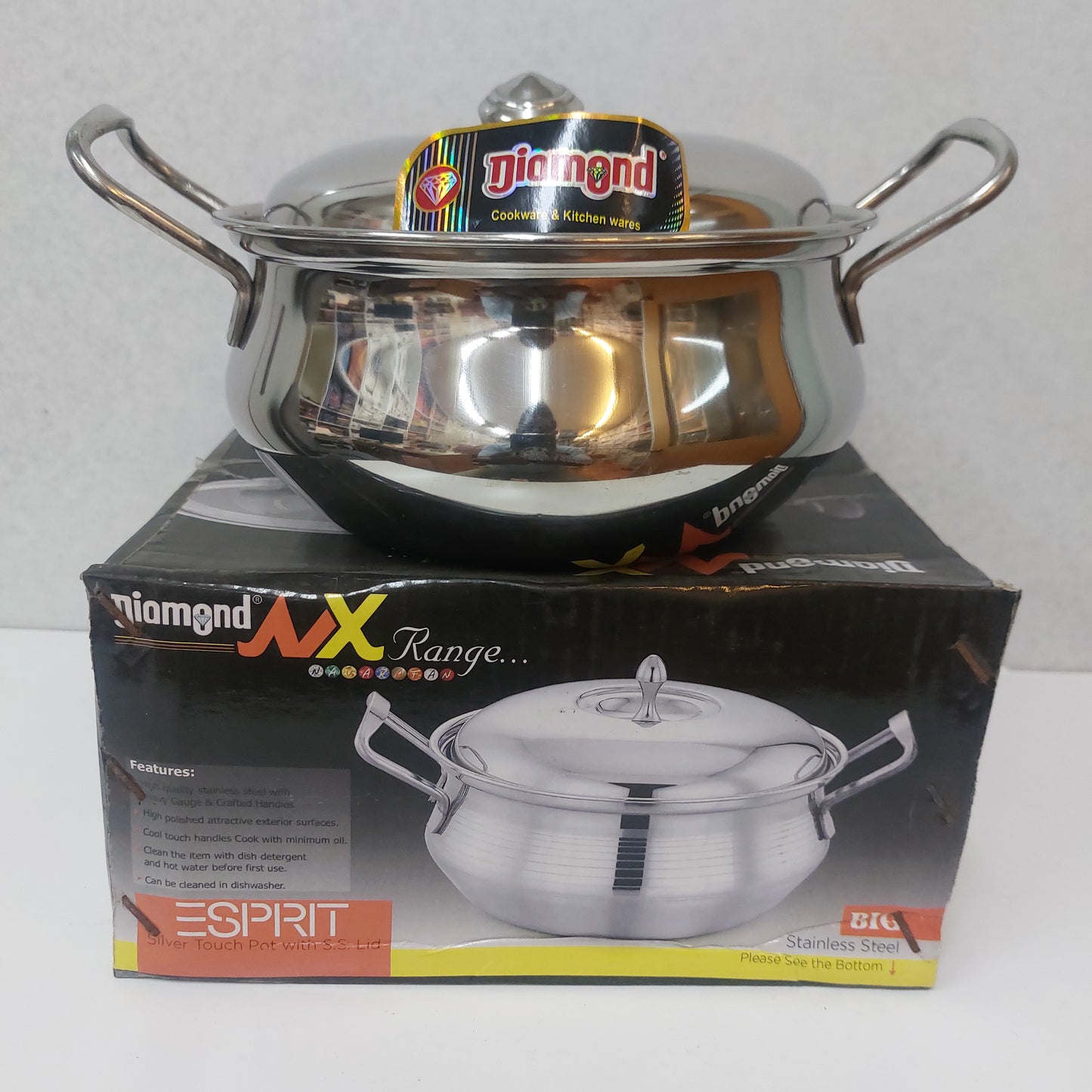 Diamond Statinless Steel Pot with Lid
