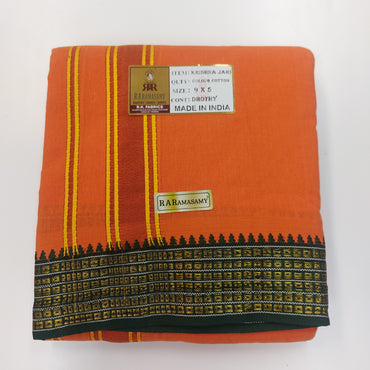 Krishna Jari Colour Cotton Vesti (9x5)