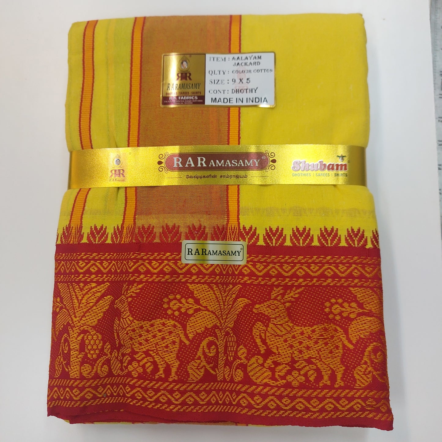 Aalayam Jackard Colour Cotton Dhothy (9x5)