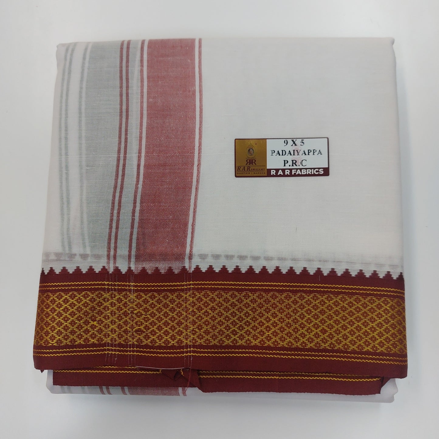 Padaiyappa Polyster White Vesti (9x5)