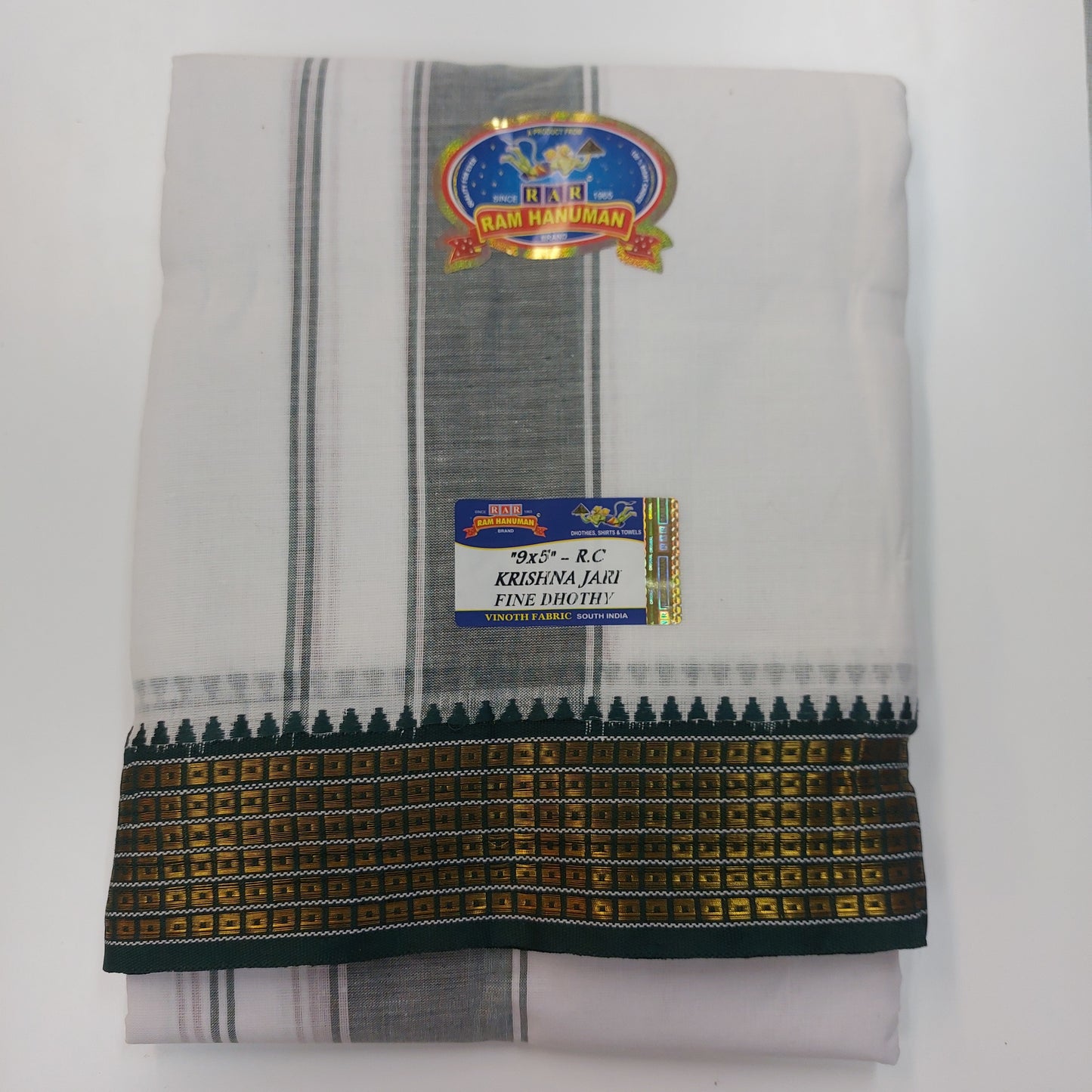Krishna Jari Rich Cotton Fine Dhothy (9x5)