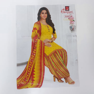 Ganpati Readymade with Lining Cotton Punjabi Siuts (Top With Lining)