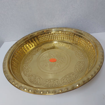 Brass Pooja Plate with Floral Design / Brass Bedding Plate / Brass Fancy Parath / Brass Design Seer Thattu