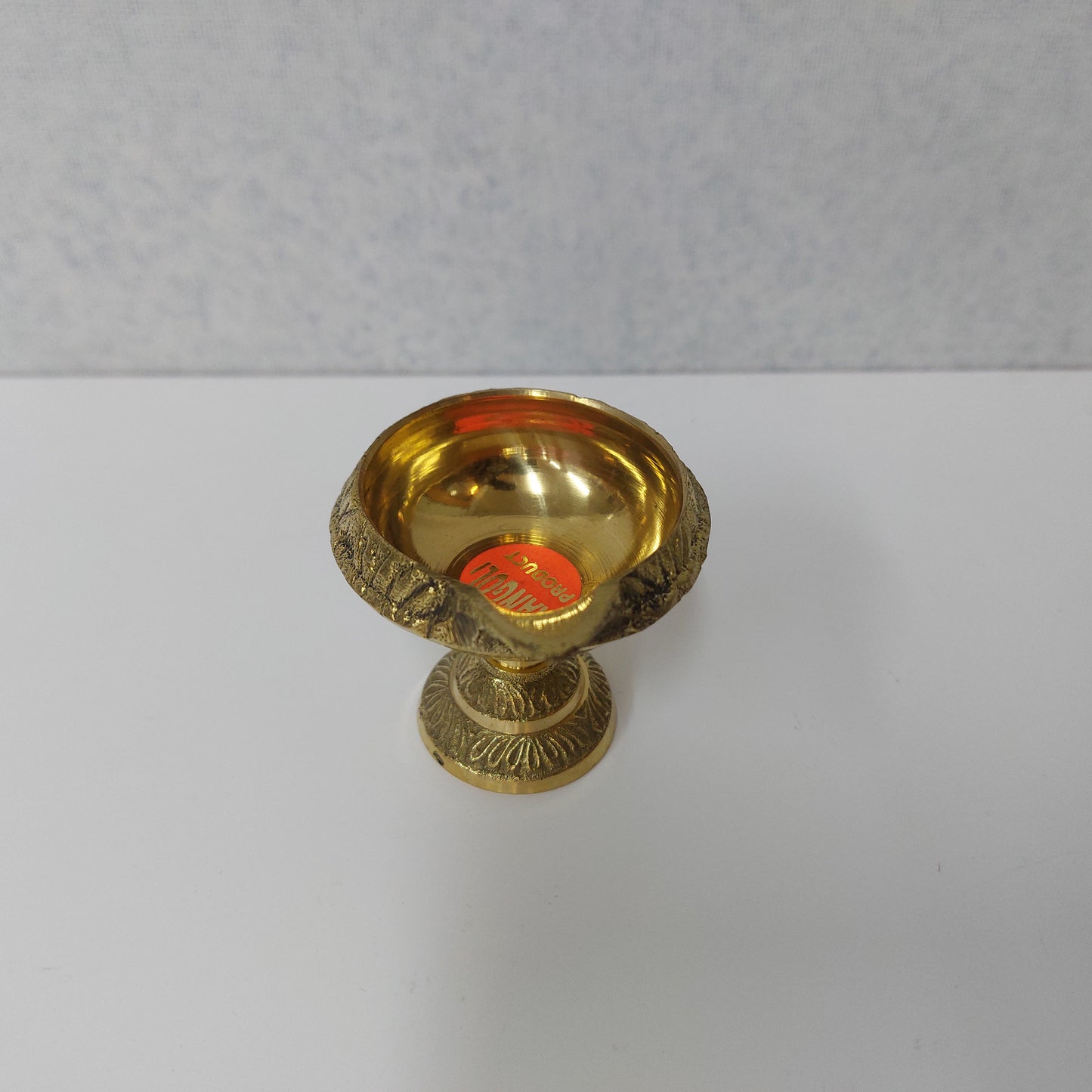 Brass Kubera Deepam with Stand Single Face / Brass Vilakku with Stand