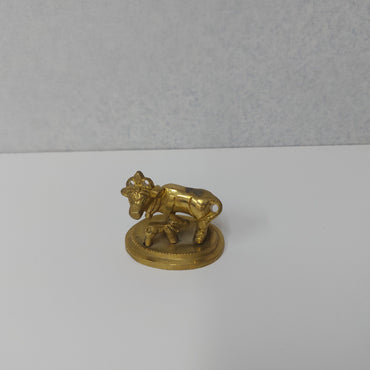Brass Kamadhenu Cow with Calf Statue / Brass Idol Kamadhenu