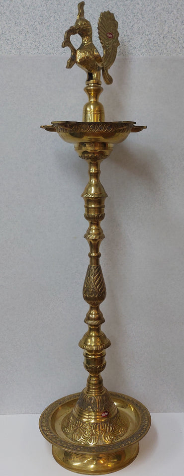 Brass Annapakshi Nilavilakku / Brass Kuthu Vilakku / Brass Lamp (1 Pair)