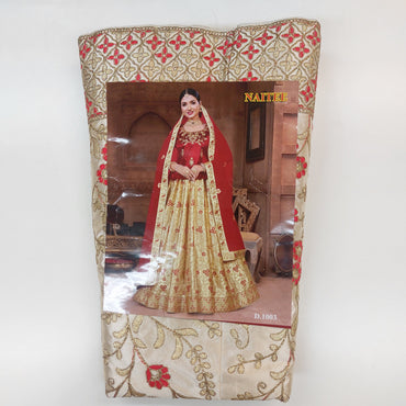 Semi Stitched Zari and Thread Work Choli Lehenga