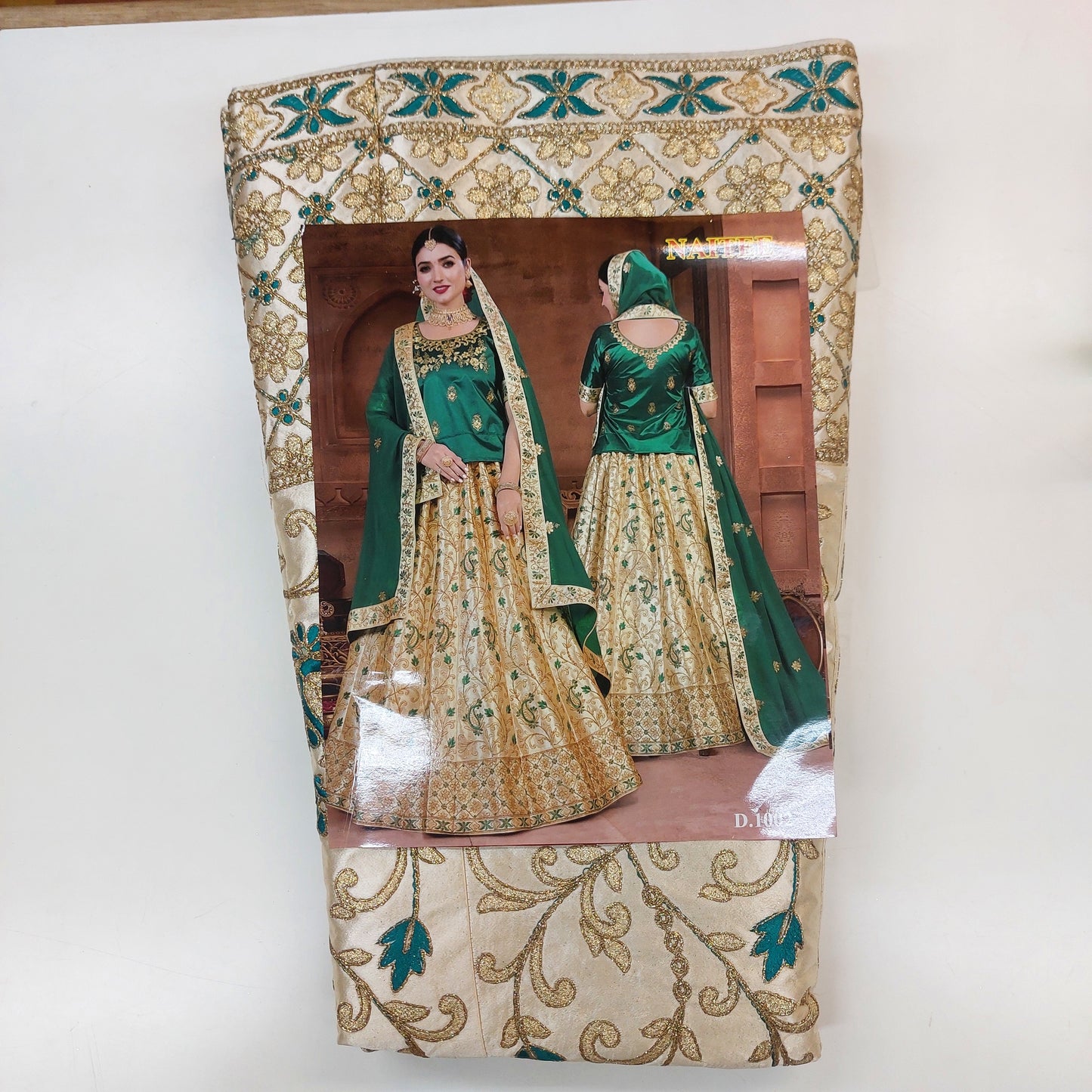 Semi Stitched Zari and Thread Work Choli Lehenga