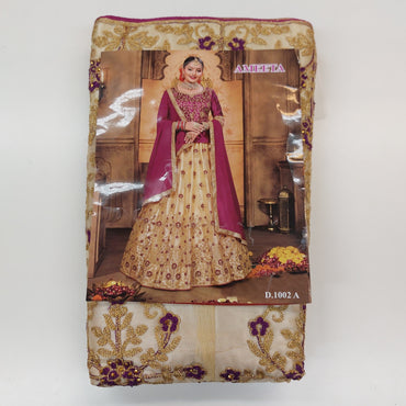 Semi Stitched Zari and Thread Work Choli Lehenga (AMEETA )