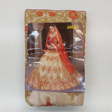 Semi Stitched Zari and Thread Work Choli Lehenga (AMEE )