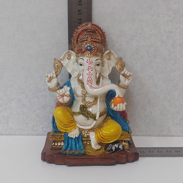 Handmade Poly resin Ganpati Statue For Gifting, Decorative Showpiece