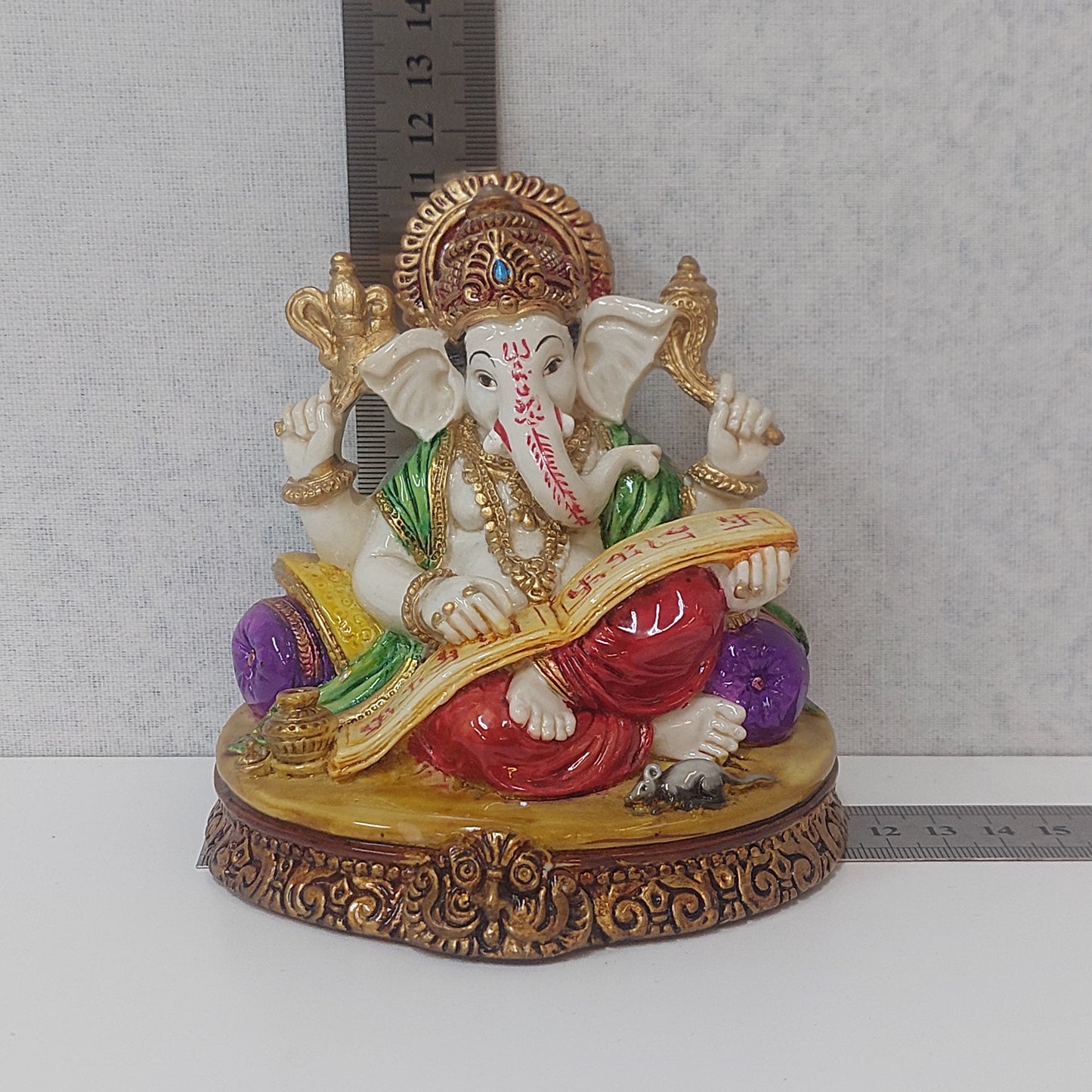 Handmade Poly resin Ganpati Statue For Gifting, Decorative Showpiece