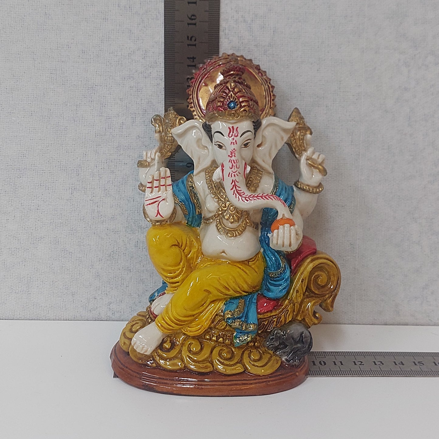 Handmade Poly resin Ganpati Statue For Gifting, Decorative Showpiece