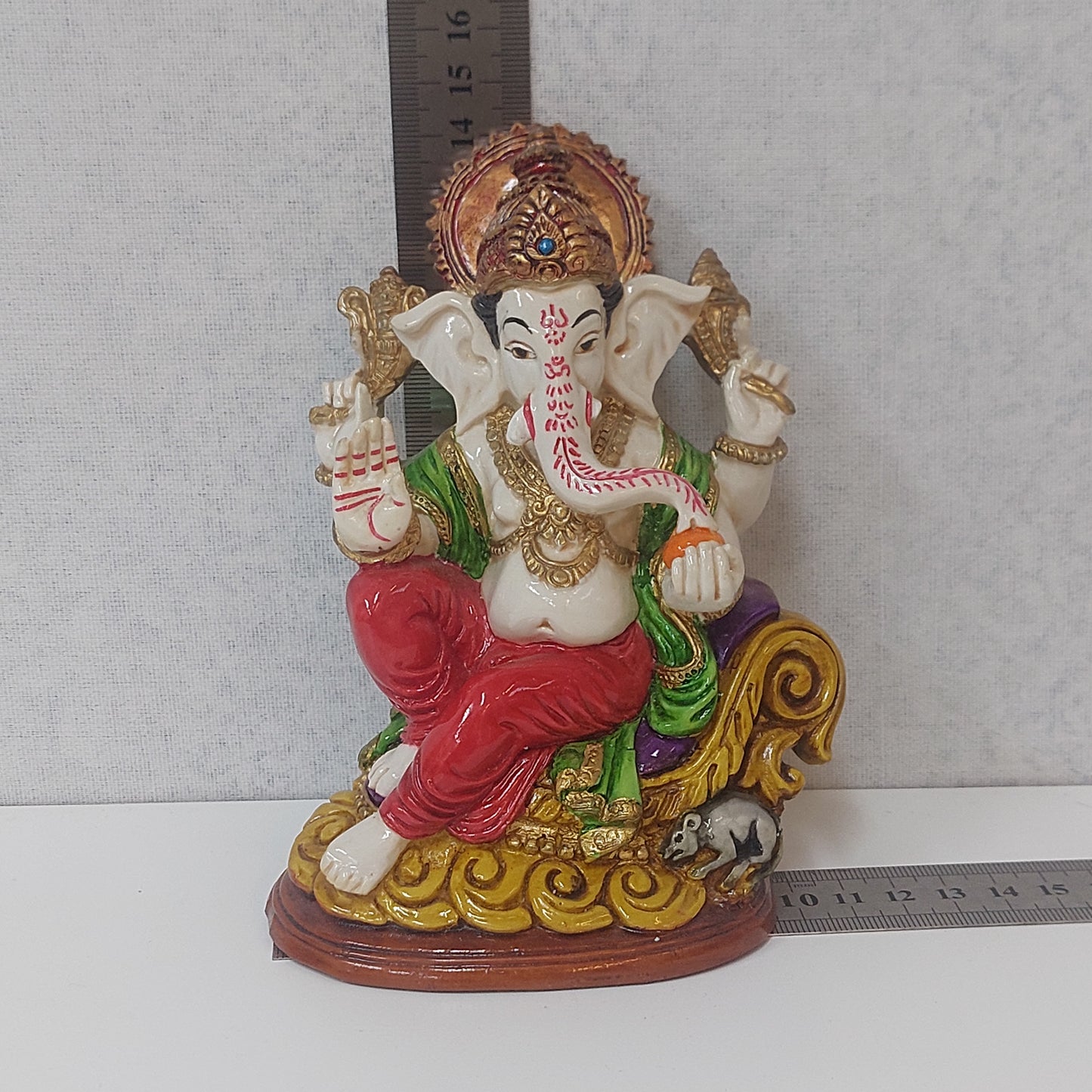 Handmade Poly resin Ganpati Statue For Gifting, Decorative Showpiece