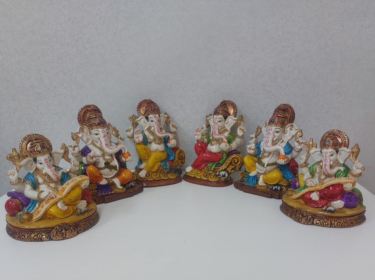Handmade Poly resin Ganpati Statue For Gifting, Decorative Showpiece