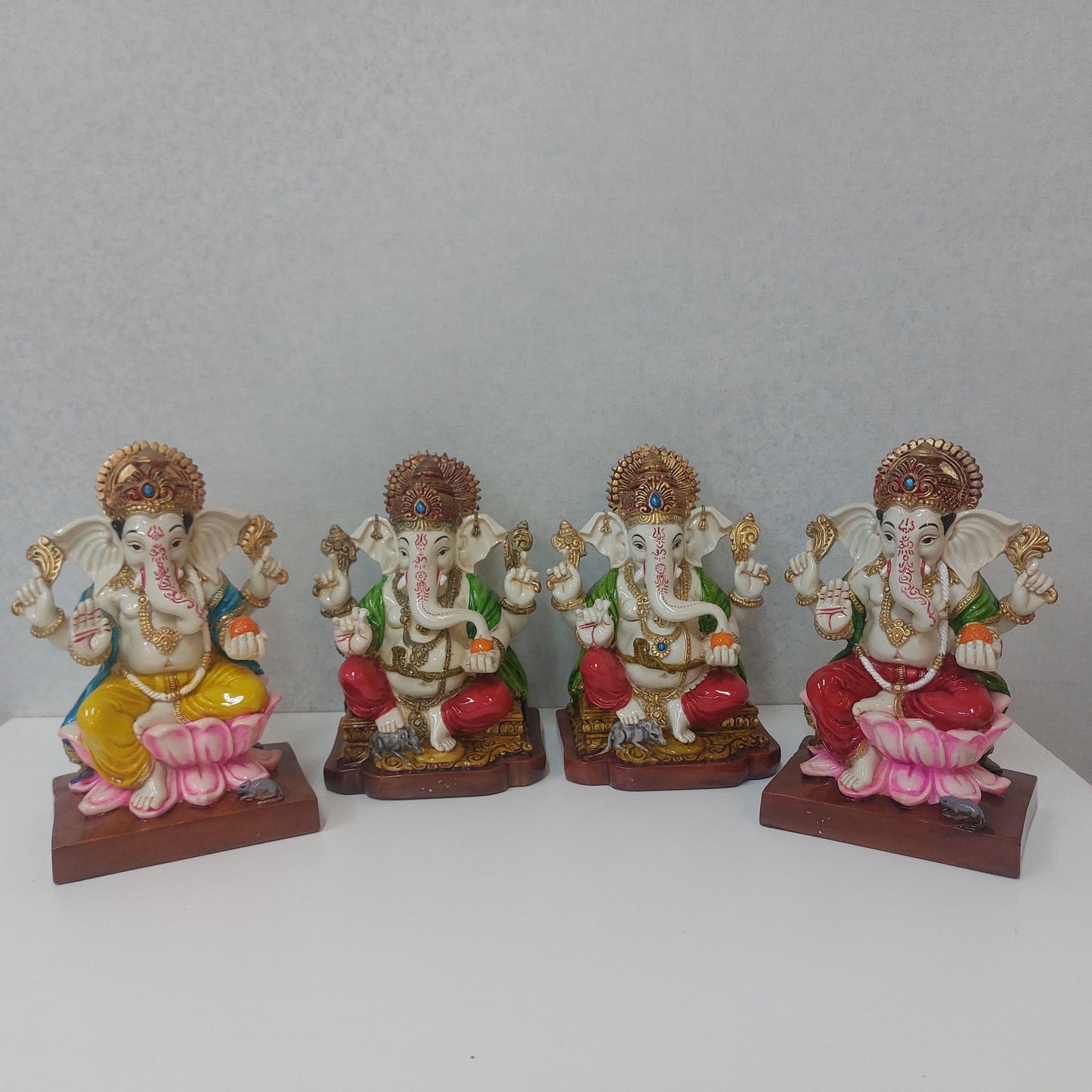 Handmade Poly resin Ganpati Statue For Gifting, Decorative Showpiece