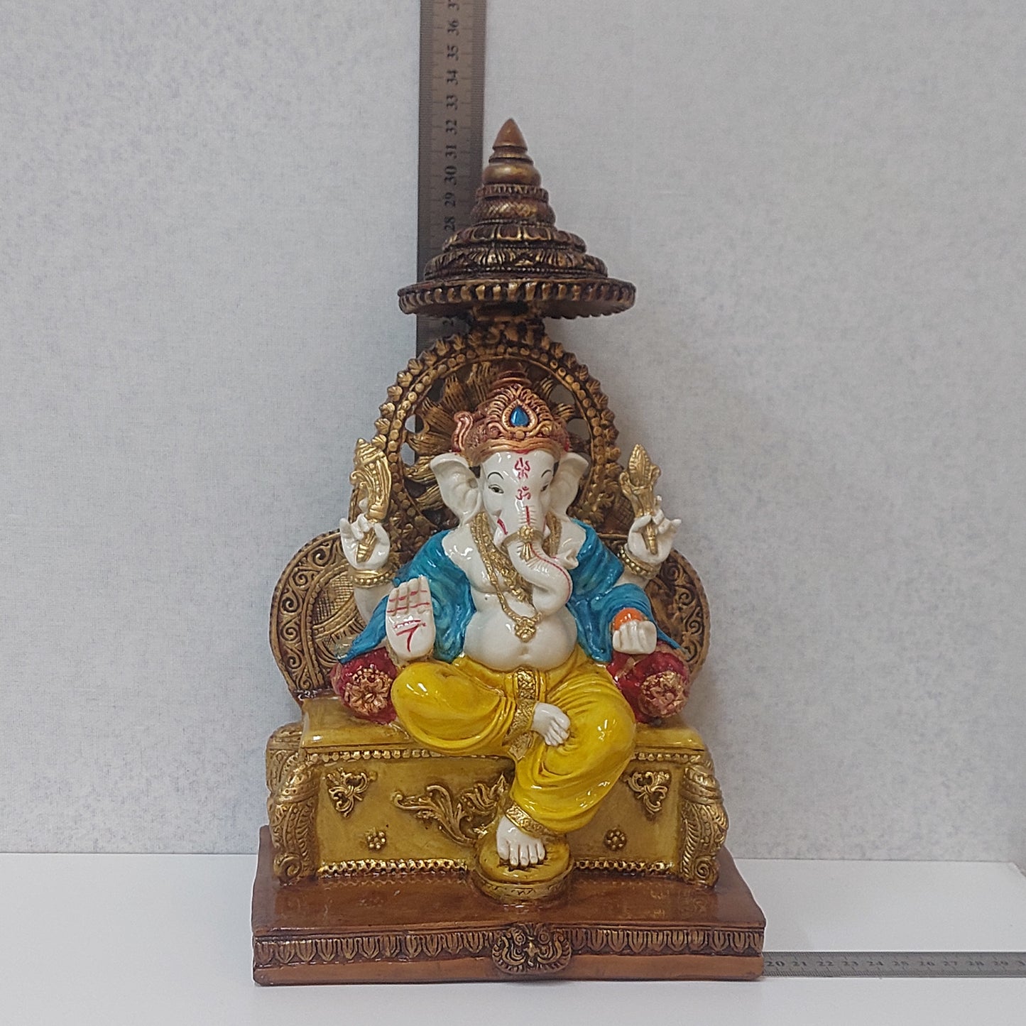 Handmade Poly resin Ganpati Statue For Gifting, Decorative Showpiece