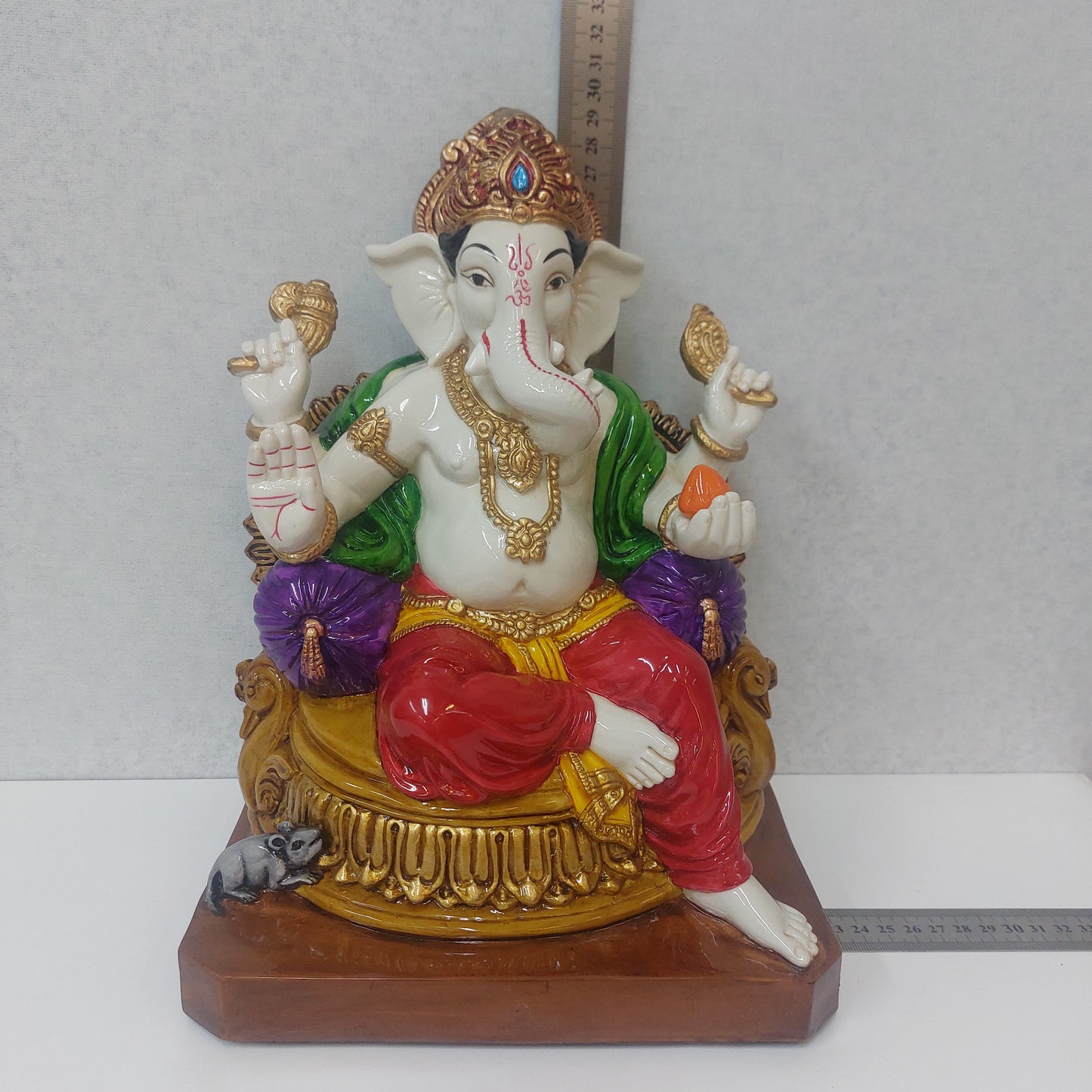 Handmade Poly resin Ganpati Statue For Gifting, Decorative Showpiece