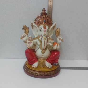 Handmade Poly resin Ganpati Statue For Gifting, Decorative Showpiece