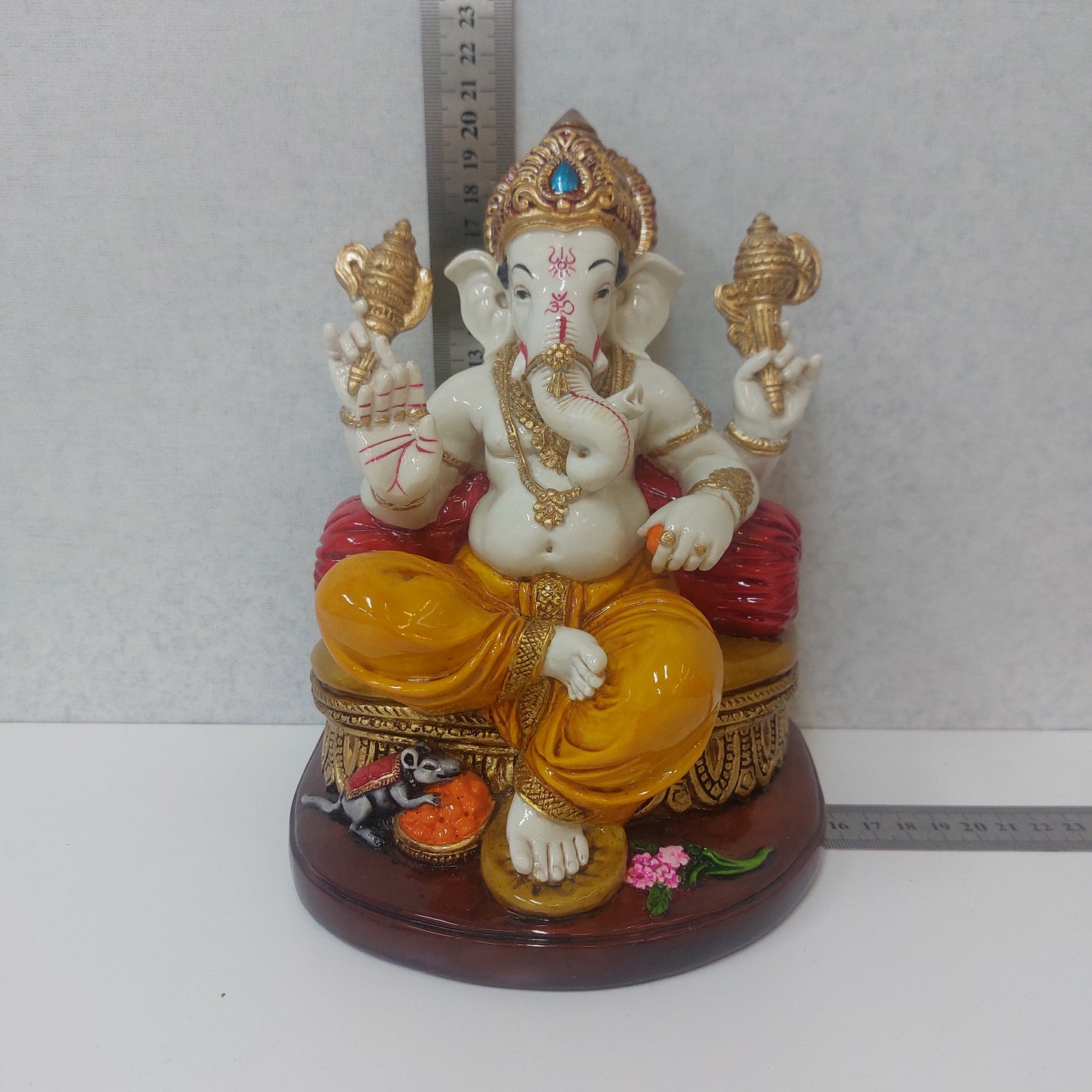 Handmade Poly resin Ganpati Statue For Gifting, Decorative Showpiece