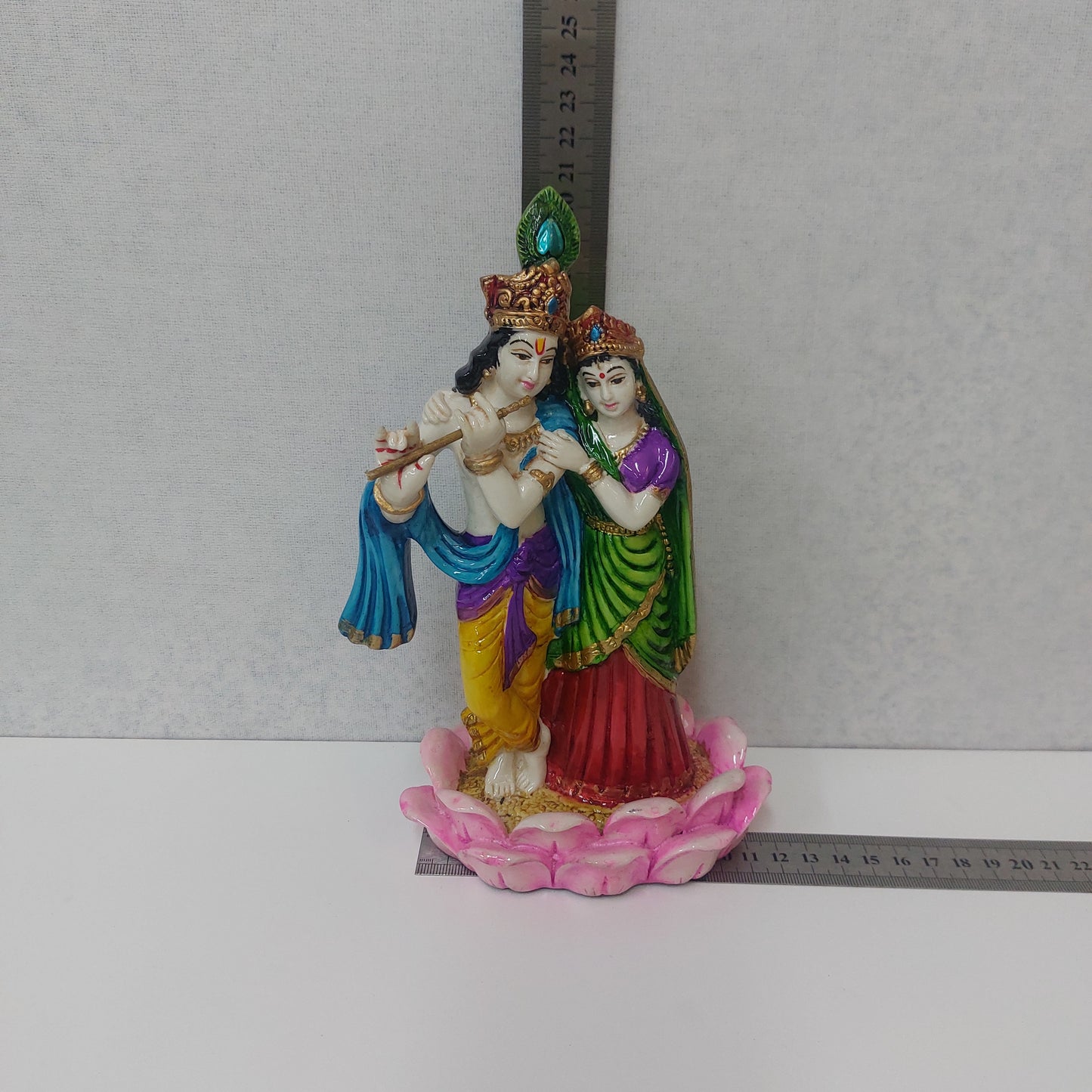 Lucky Radha Krishna Standing on a lotus Murti Idol Statue