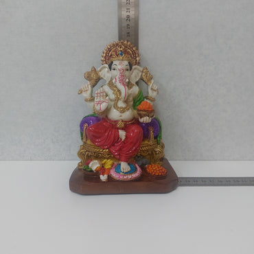Handmade Poly resin Ganpati Statue For Gifting, Decorative Showpiece