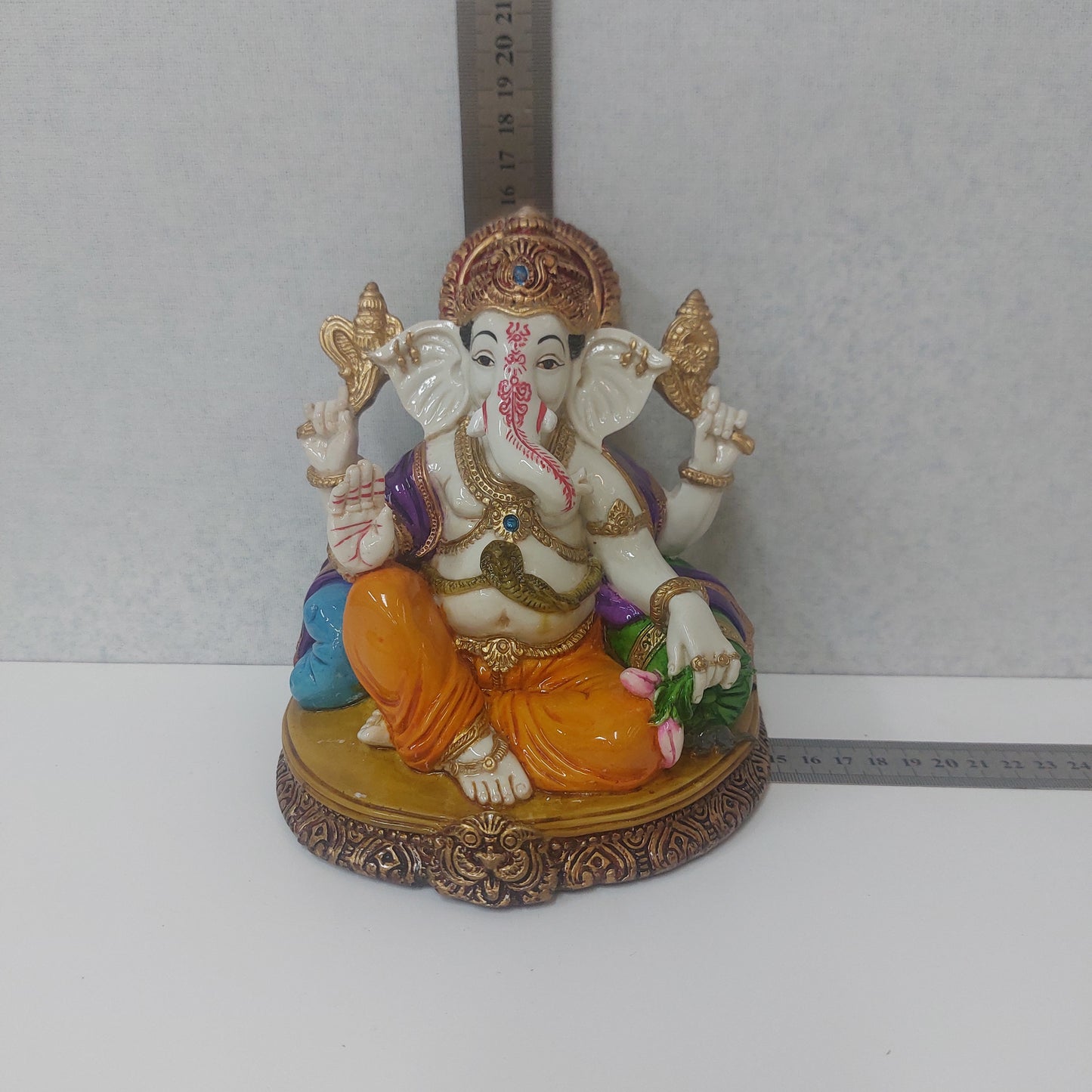 Handmade Poly resin Ganpati Statue For Gifting, Decorative Showpiece