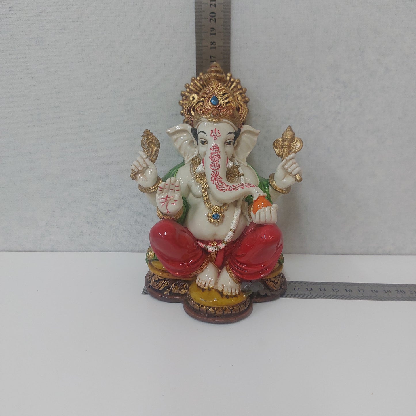 Handmade Poly resin Ganpati Statue For Gifting, Decorative Showpiece