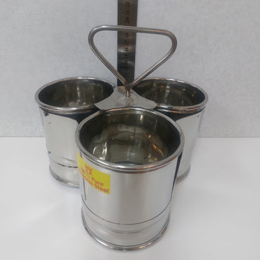 Stainless Steel Kothu Set / Kothu Catti Silver Plate