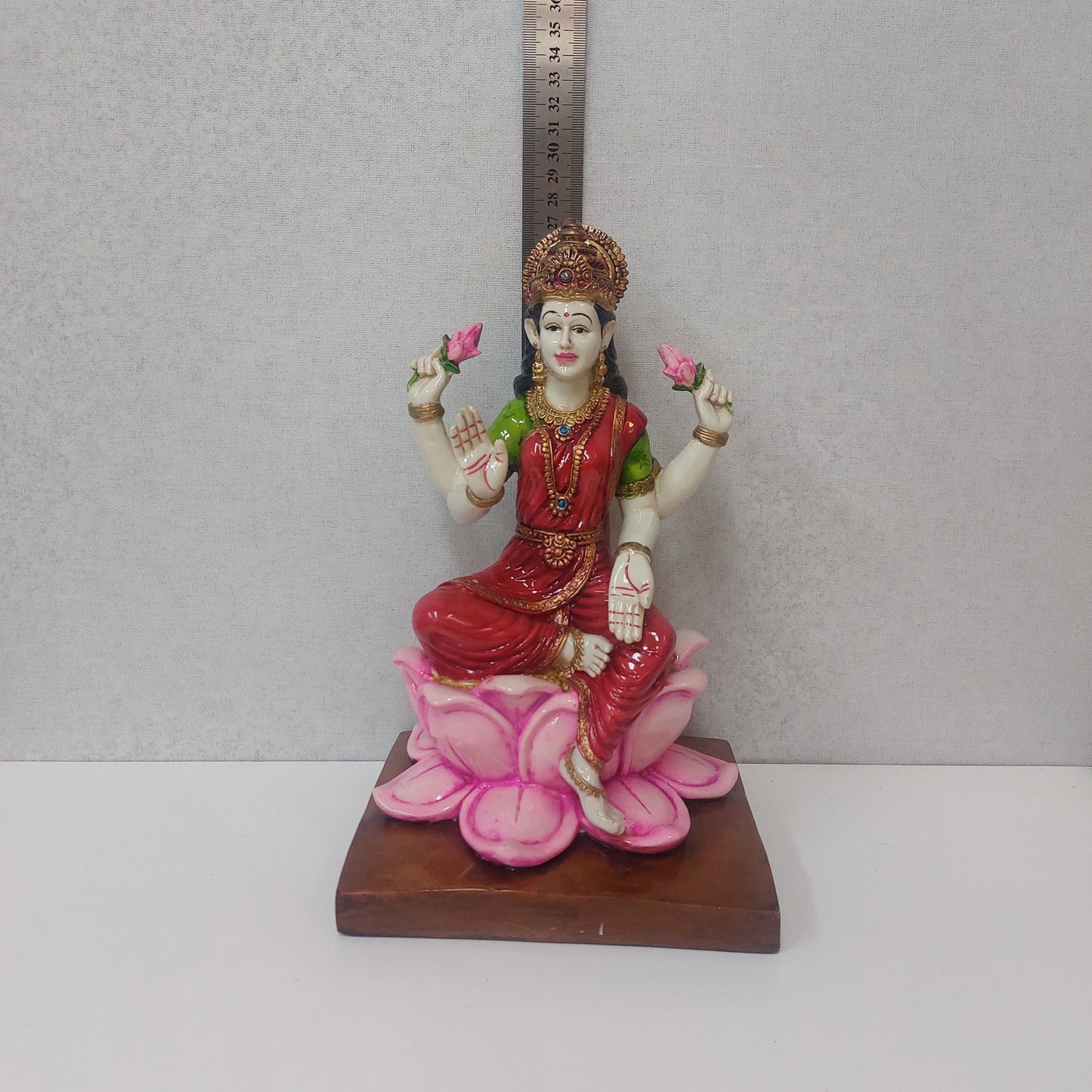 Handmade Polyresin Lord Mahalaxmi Statue For Gifting, Decorative Showpiece