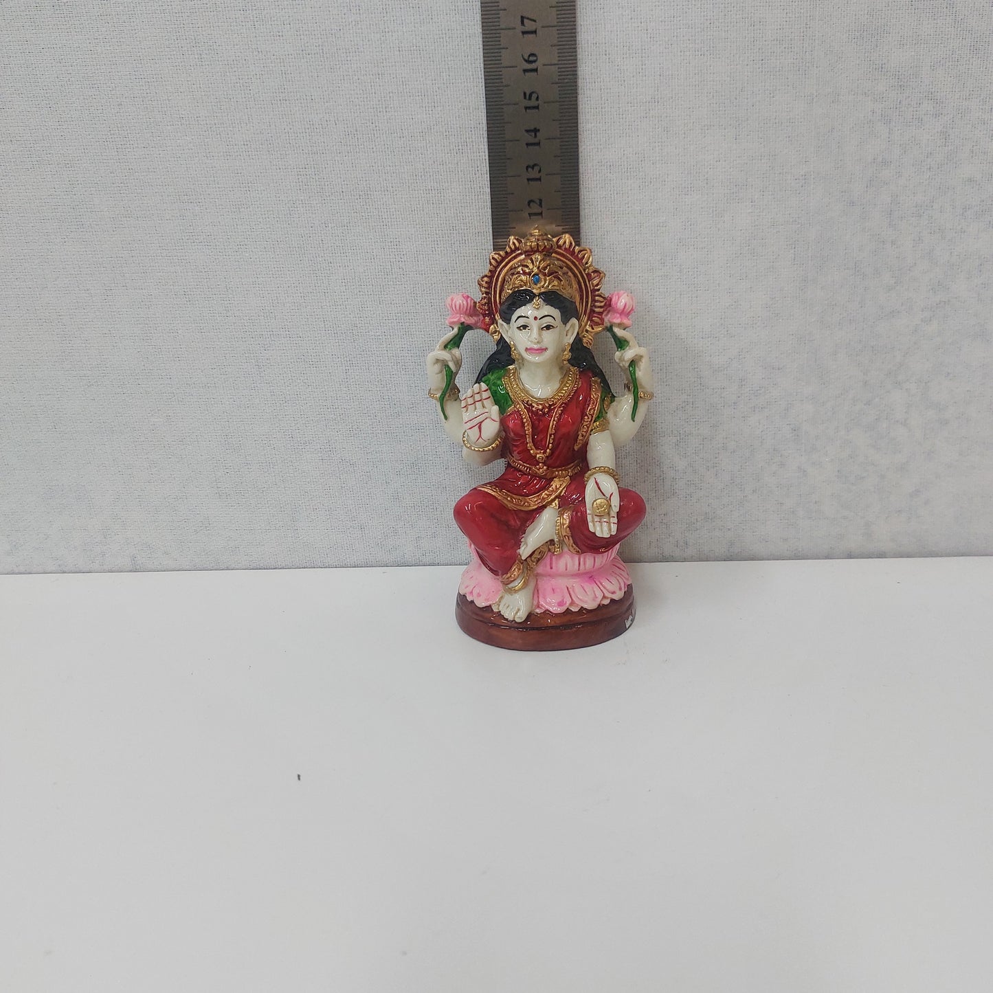Handmade Polyresin Lord Mahalaxmi Statue For Gifting, Decorative Showpiece