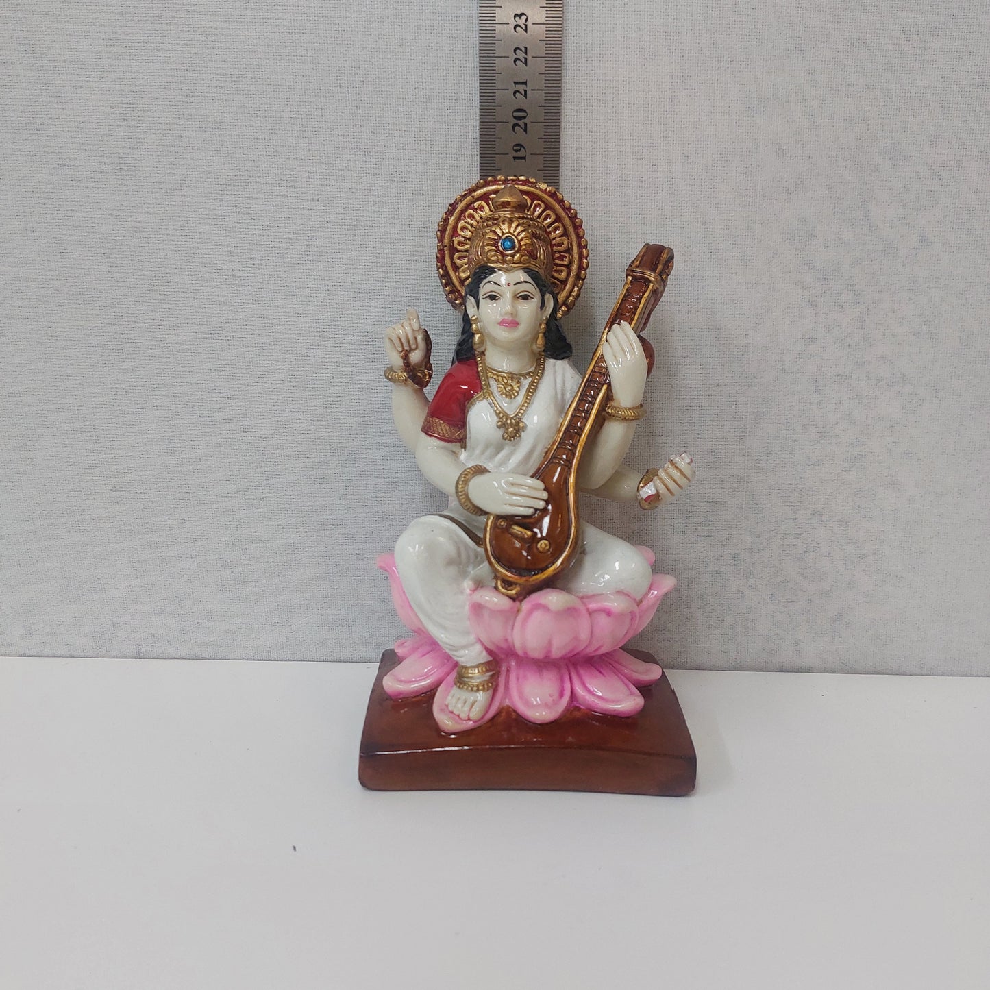 Handmade Polyresin Lord Saraswathi Statue For Gifting, Decorative Showpiece
