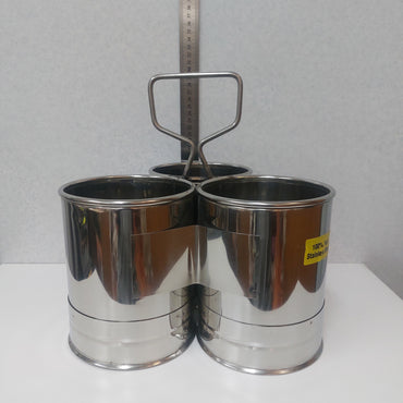 Stainless Steel Kothu Set / Kothu Catti Silver Plate