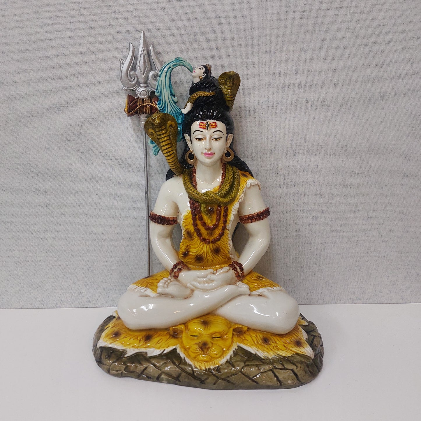 Handmade Polyresin Lord Siva Statue For Gifting, Decorative Showpiece
