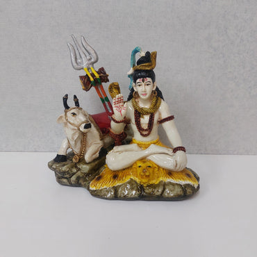 Handmade Polyresin Lord Siva Statue For Gifting, Decorative Showpiece