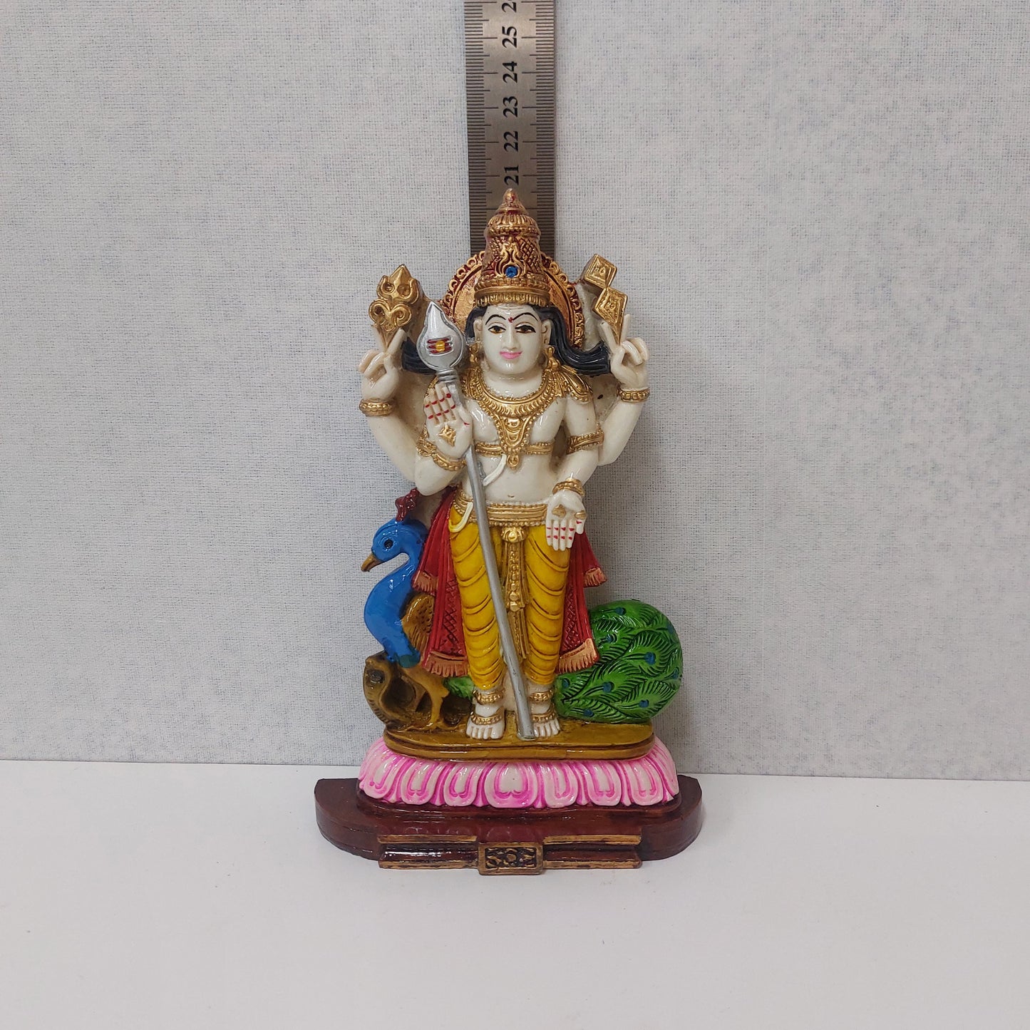 Handmade Polyresin Lord Murugan Karthikeya Statue Statue For Gifting, Decorative Showpiece