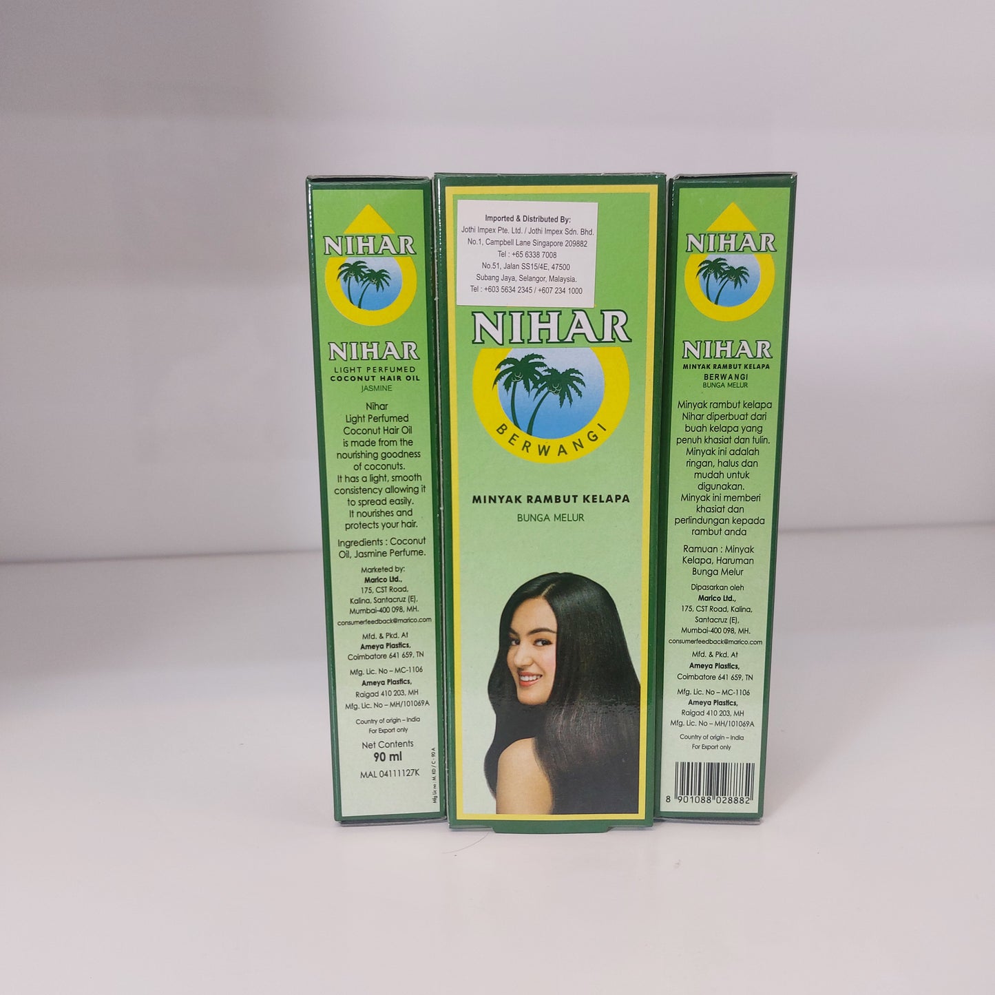 NIHAR Coconut Hair Oil Jasmine 90 ml / Minyak Rambut Kelapa Bunga Melur 90 ml