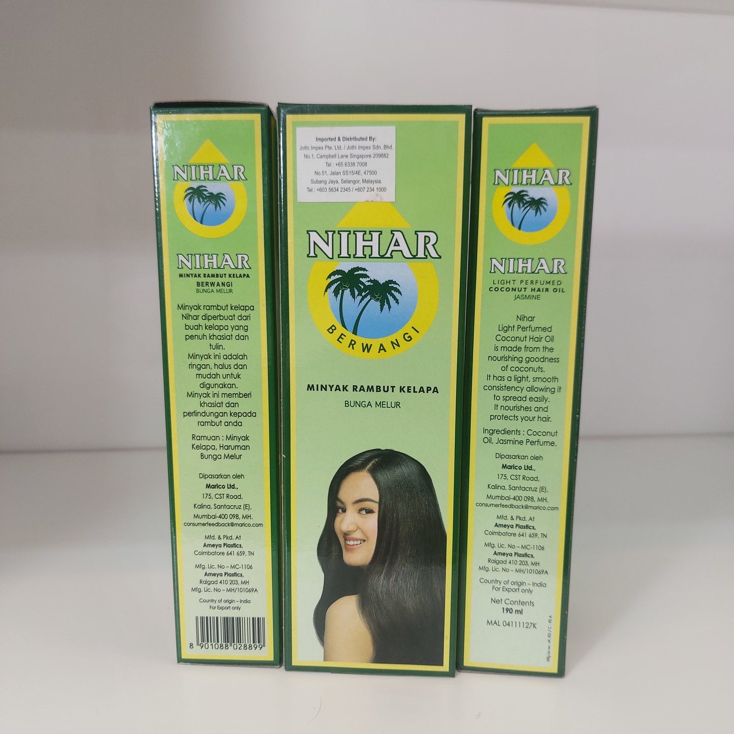 NIHAR Coconut Hair Oil Jasmine 190 ml / Minyak Rambut Kelapa Bunga Melur 190 ml