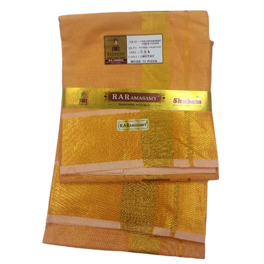 Govardan Tissue Colour Poly Dhoty Set 100K Jari (8 X 4)