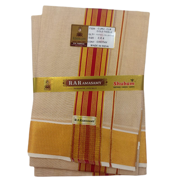 Guru Gold Tissue Dhoty Set 100K Jari (8 X 4)