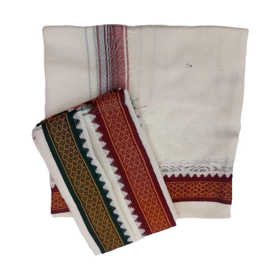 Thalapathy Cream Poly Veshti Set (4 X 2)