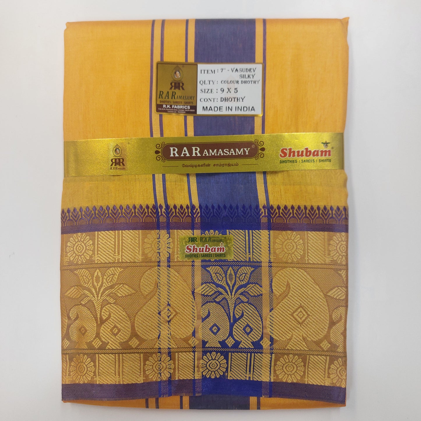 Vasudev Silky Colour Vesti (9x5)