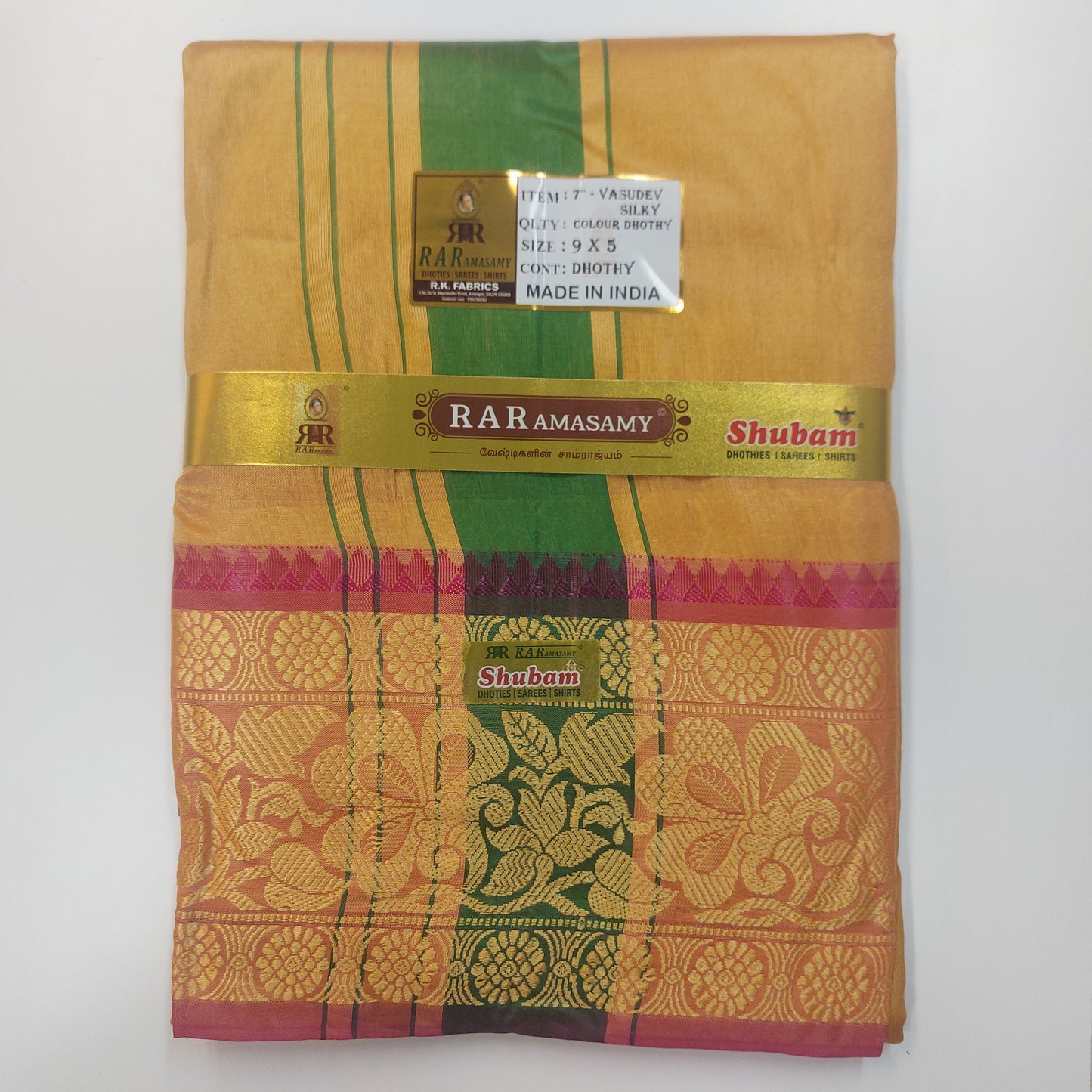 Vasudev Silky Colour Vesti (9x5)