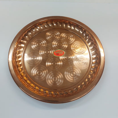 Traditional Handcrafted Copper Pooja Ring Plate